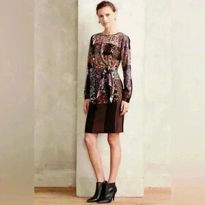 Anthropologie Lavand Equinox Long Sleeve Floral Dress Women’s Size XS